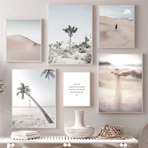 Modern Scenery Picture Home Design Wall Art Canvas Painting Nordic Sandy Beach Desert Landscape Posters and Prints for Bedroom