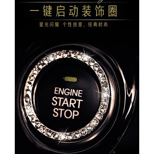 Car Ignition rhinestone ring decoration cover accessories for Skoda Octavia Fabia Rapid Superb Yeti Roomster