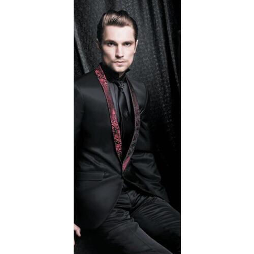 Handsome Groomsmen Shawl Lapel Groom Tuxedos Mens Wedding Dress Man Jacket Blazer Prom Dinner (Jacket+Pants+Tie) K84