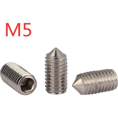 M5 DIN914 Stainless Steel Hex Socket Set Screw With Cone Point SUS304