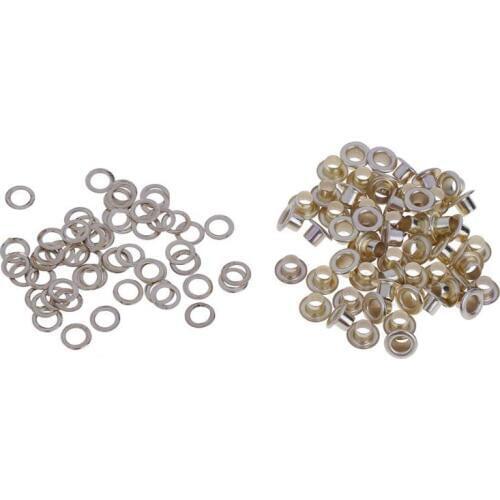 100sets Metal 4/5/6/8mm Round Inner Hole Shoes Garment Clothes Eyelets Appare Eyelet with Washer Leather Craft Repair Grommet