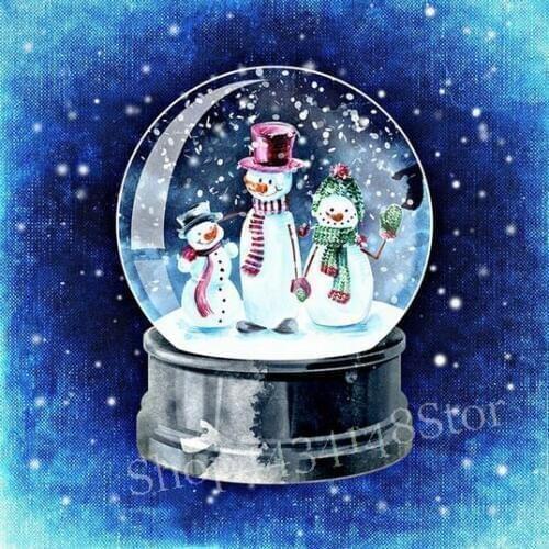 MHD 5d diy diamond painting crystal ball snowman full square / round rhinestone 3d diamond embroidery mosaic decoration kit