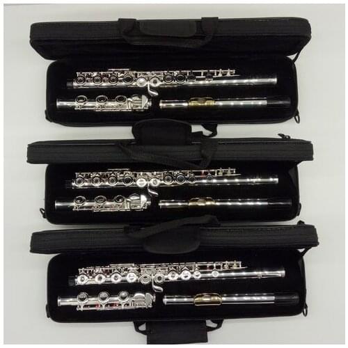 Music Fancier Club Professional Flute 361 Silver Plated Flute Gold Plated Lip Plate B Leg Open Close Holes 17 E Key