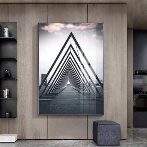Nordic Black White space art wall art Canvas posters Painting Prints Abstract building Pictures for Living Room Morden Decor