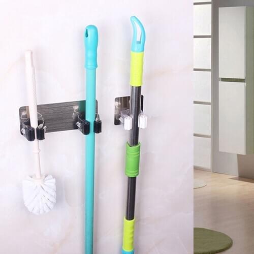 Wall Mounted Mop Organizer Holder Brush Broom Hanger Storage Rack Kitchen Tool Wall Housekeeper Accessory Hanging Pipe Hooks