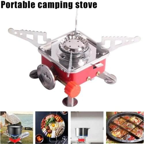 Brand New Powerful Windproof Gas Burner Outdoor Stove Camping Stove Square Mini Stove Portable Stove Gas Stove Set Picnic Stove