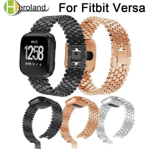 Stainless Steel watch band Strap For Fitbit Versa band WatchBands metal Replacement Smart bracelet new fashion Luxury wristband