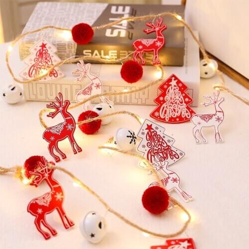 Christmas Lantern String Night Lights Color Lamp Led Girl Heart Bedroom Living Room Forest Deer Decorative Night Lamps Fixtures