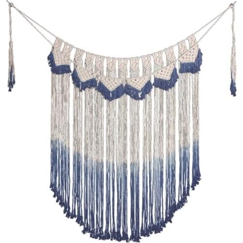 Blue Wall Hanging design Woven Tapestry macrame wall hanging Home Decor QX2E