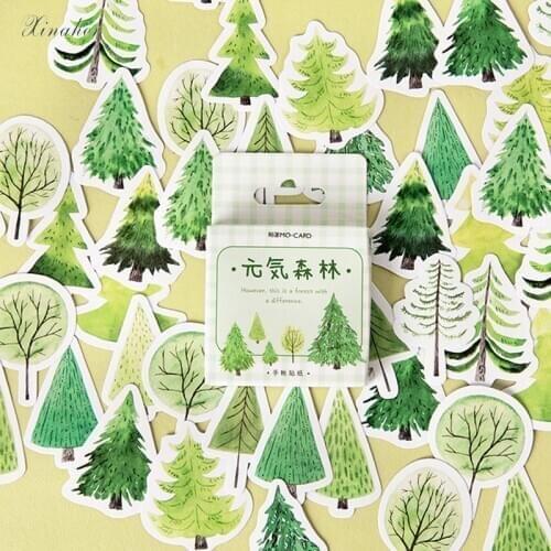 XINAHER 45pcs/box forest trees decoration paper sticker package DIY diary decoration sticker album scrapbooking