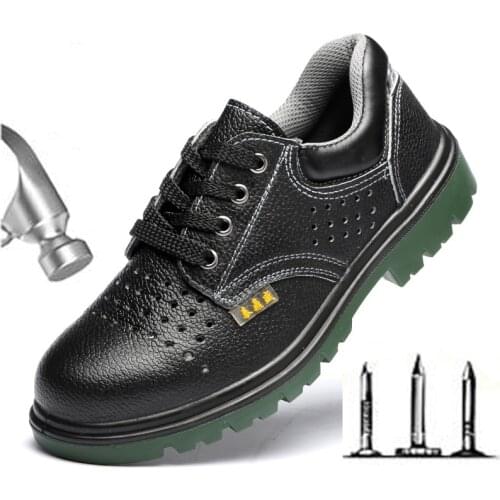 Labor insurance shoes mens summer breathable solid-soled protective safety shoes anti-smashing anti-piercing oil-resistant M137