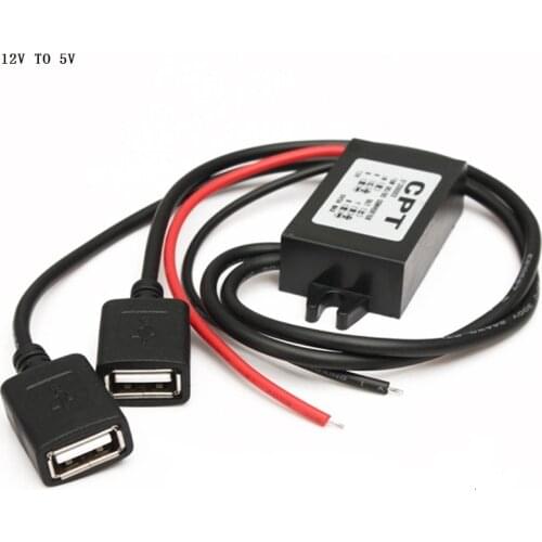 12V to 5V 3A Dual USB Protection Module Power Charger Adapter Converter Cable Connector Car Charger For Car Recorder GPS LED MP4
