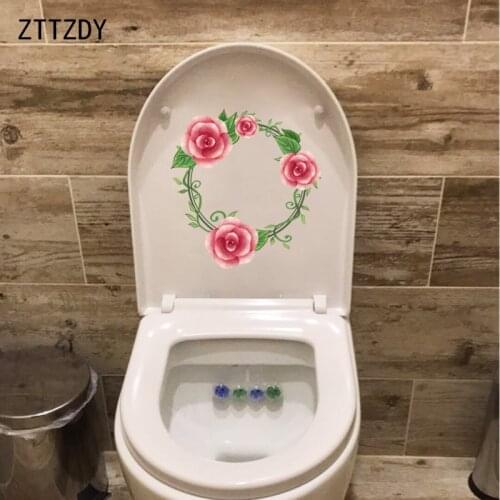 ZTTZDY 19.3*20.5CM Beautiful Wreath Modern Art Bedroom Wall Sticker Toilet Seat Stickers T2-0165