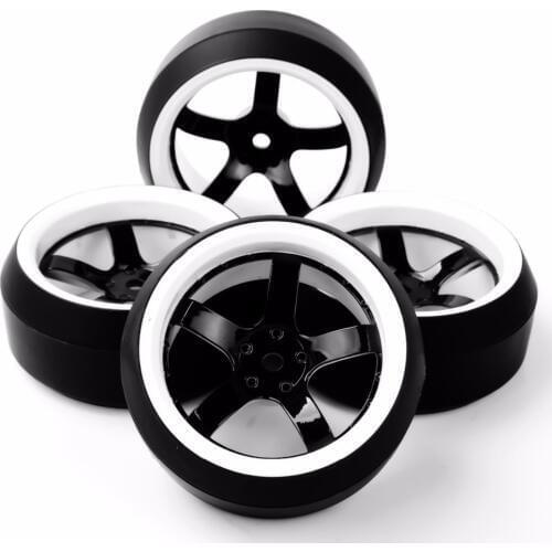 1/10 Wheel Rim RC Drift Tires Fit HPI 1:10 On-Road Racing Car 3 Degree 12mm Hex Accessory