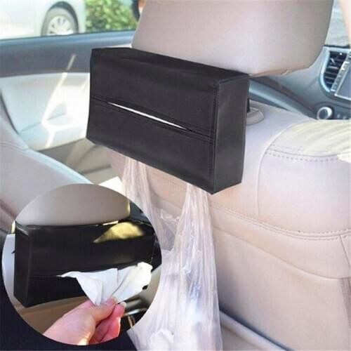 1PC PU Leather Car Sun Visor Tissue Paper Napkin Storage Box Holder Cover
