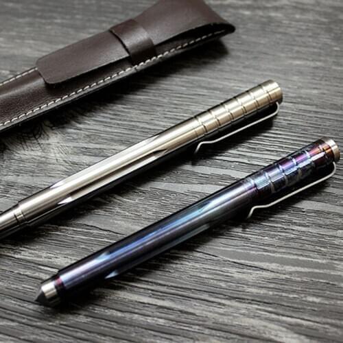 1PC Portable Baked Blue Titanium Alloy Signature Writing Pen Tactical Self-defense Metal Pen EDC Broken Window Mult-Tool
