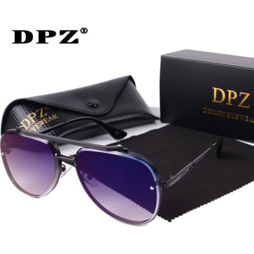 2021 DPZ Fashion Mach Style Gradient Sunglasses aviation rimless Cool Men Vintage blue Design uv400 Sun Glasses De Sol