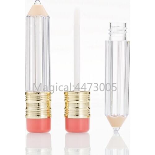 5ml 10/20pcs Pencil Shape Lip Gloss Tube Empty Plastic Lip Balm Tubes Transparent Lipstick Cosmetic Packing Container Wholesale