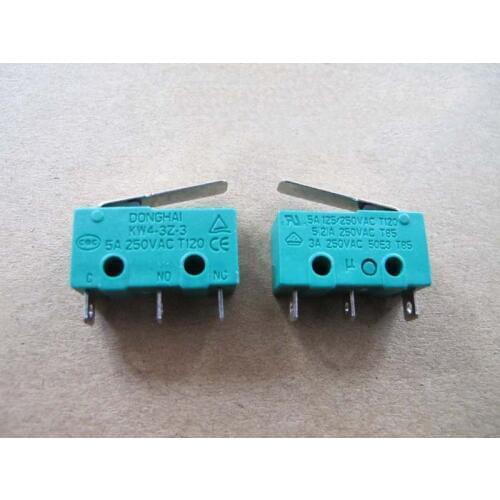 5pcs 3D printer accessories limit switch silver dot belt back small three pin micro switch KW4-3Z-3