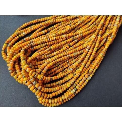 AAAA YELLOW JASPER roundel faceted 4-6mm 36cm for DIY jewelry making FPPJ wholesale beads nature