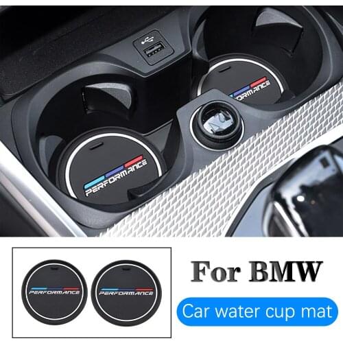 2PCS Car Coasters Cup Holder Mats for BMW E90 E60 F10 G30 F30 F20 G20 X5 F15 E70 E91 F31 F11 X3 F25 X1 F48 F34 F36 Accessories