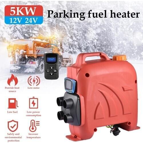5KW 12V24V Car Autonomous Heater 12V 4 Hole Auxiliary Heater Parking Air Fuel Oil Heating Machine With LCD Monitor Heating