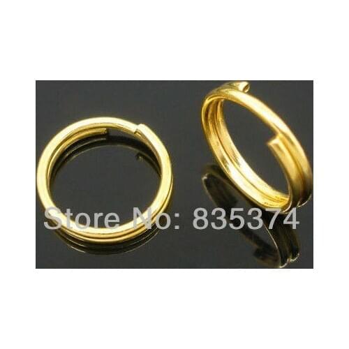 Free Shipping 2000 gold Plated Double Loops Open Jump Rings 6mm Dia