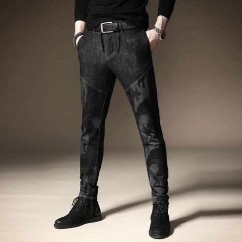Free shipping new fashion mens male casual Original camouflage jeans men plus velvet autumn stitching pants male Slim Korean