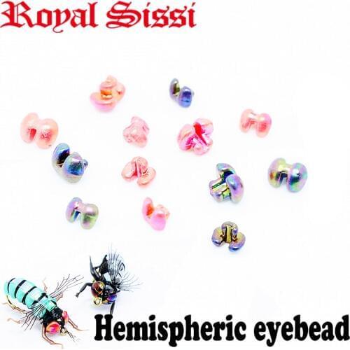 Royal Sissi 40pcs pack new fly tying beads 3D holographic housefly eye double dragonfly eye Beads rainbowhue fly tying materials