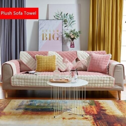 Sofa Covers Cushion Four Seasons Sofa Towel Plush Modern Sofa Covers Seat Pads Furniture Protectors Living Room Corner Couch Dec