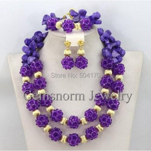 Exclusive African Coral Crystal Beads Jewelry Set 2 Layers Nigerian Party Beads Women Jewelry Sset Free Shipping GS875