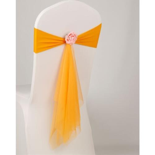 12 colors free tie elastic force with flower wedding chair cover wedding party decoration 10pcs/lot