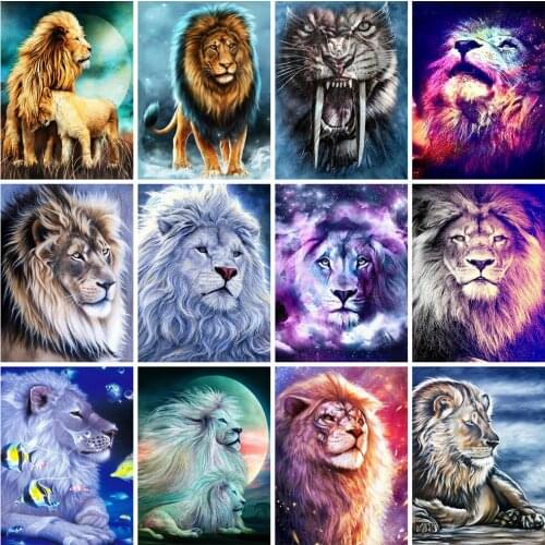 EverShine 5D DIY Diamond Painting Full Square Lion Diamond Embroidery Animal Cross Stitch Mosaic Kits Sale Decor For Home
