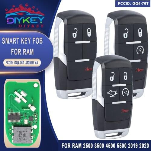 DIYKEY GQ4-76T 433MHz 4A 68375456 3B/ 4B/ 5B Smart Remote Key Fob for 2019 2020 Ram 2500 3500 4500 5500