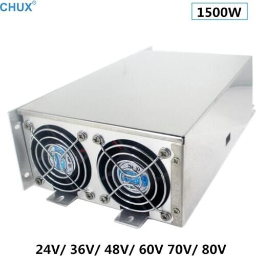 CHUX 1500w Switching Mode Power Supply 24v 36v 48v 60V 70V 80V Single Output ac to dc Industry Transformer for LED Strip light