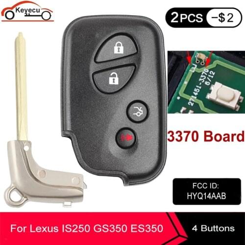 KEYECU Smart Remote Car Key FOB for Lexus IS250 IS350 GS350 LS460 ES350 2009 2010 2011 2012 FCC ID: HYQ14AAB, P/N: 271451-3370 E