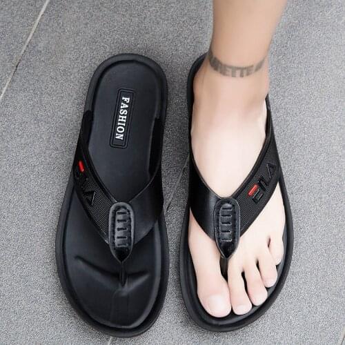 Leather Slippers Men Casual Shoes Mens Summer Slippers Mens Outdoor Sandals Slipper Beach Bath House Massage Flip Flops Leather