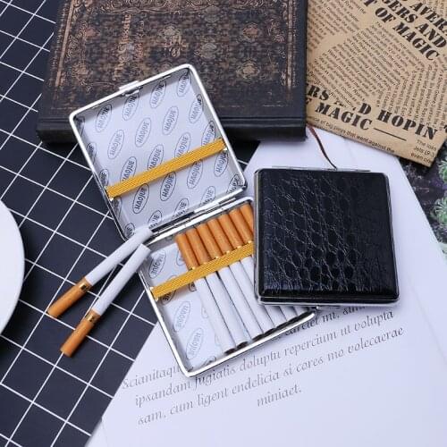 Leather Cigarette Case Personalized Creative 20 Sticks with Rubber Band Gift Box S03 21 Dropshipping