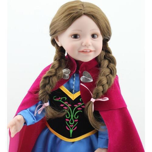 18inch Handmade Full Vinyl Reborn Doll Girl Princess Doll with Elsa Dress Classic Toy for Kids Christmas Birthday Gifts