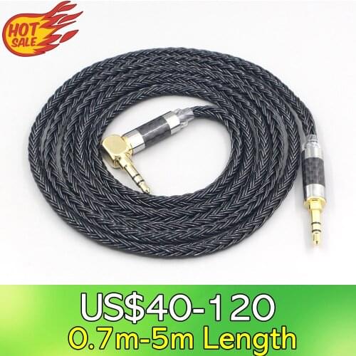 LN007668 16 Core 7N OCC Black Braided Earphone Headphone Cable For Fostex T50RP Mk3 T40RP Mk2 T20RP Mk2 Dekoni Audio Blue