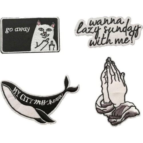 Pray Hand DIY Badges Cloth Jeans Cowboy Patch Clothes Down Jackets Decoration Applique Hippie Swing Badge Patches