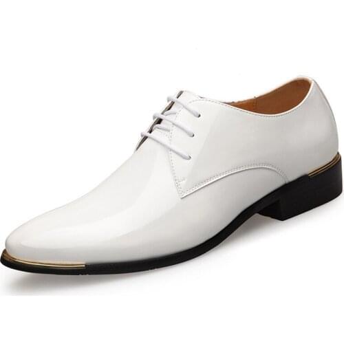 Patent Leather Men Dress Shoes 2019 New Brand Mens Business Shoes Italian Style Casual Men Wedding Shoes Male Footwear 38-47