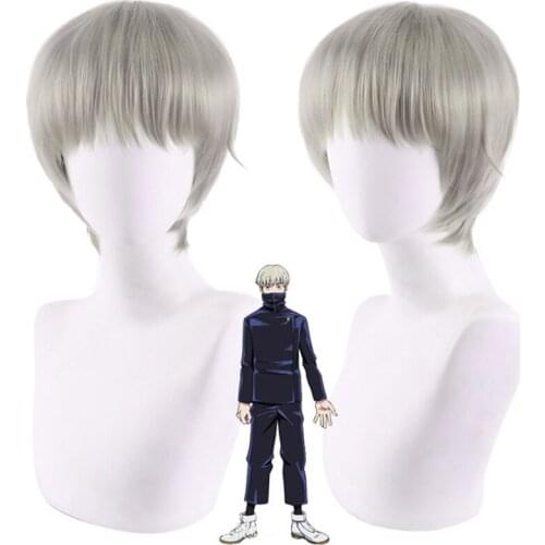 Toge Inumaki Cosplay Jujutsu Kaisen Cosplay 28cm Men Short Christmas Wig Cosplay Anime Wigs Heat Resistant Synthetic Wigs