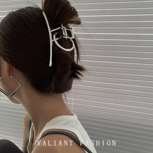 New Korean Style Fashion Circle Metal Women Girls Hair Claw Hair Accessories Women Retro Silver Headwear Hair Clip Ornament