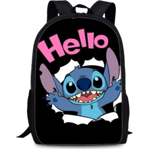 New Popular Kawaii Stitch SchoolBag Kids Backpack for Boys Girls Bookbag Cute Rucksack Kindergarten Shoulder Knapsack