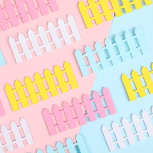 3pcs/set 7.5cm Colorful Railing Birthday Foam Fence Baking Cake Toppers for Kid Birthday Party Cupcake Decoration Supplies