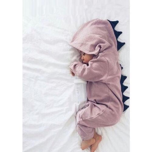Autumn Winter Newborn Kids Baby Boy Girl Rompers Long Sleeve Jumpsuit Dinosaur Costume Hooded Playsuits Baby Clothing