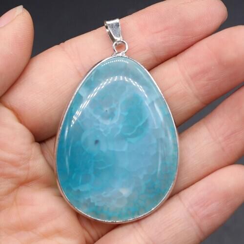 Natural Stone Necklace Pendants Colorful Agates Pendant for DIY Jewelry Making Necklace Bracelets Size 28x42-30x45mm