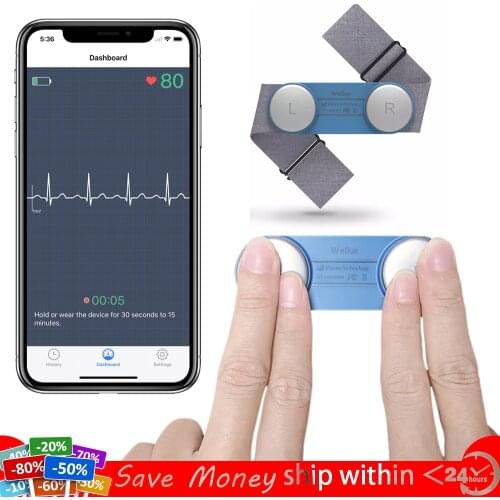 USB Bluetooth Wireless ECG Machine Portable Handheld EKG Heart Rate Monitor Chargeable Data Sharing Doctors Free APP