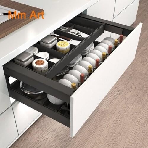 Case Baoma Cabinet Basket Aluminum Alloy Double-Layer Drawer House Dish Rack